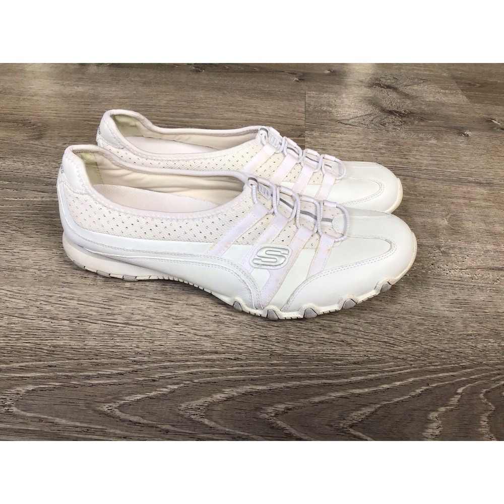 Skechers OG Biker Women's Size 10 Memory Foam Bungee Slip-On Shoes 21363EW White